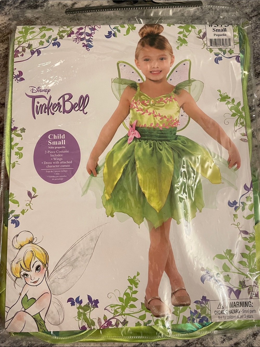 Tinker Bell Costume Small 4-6 Disney NWT
